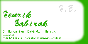 henrik babirak business card